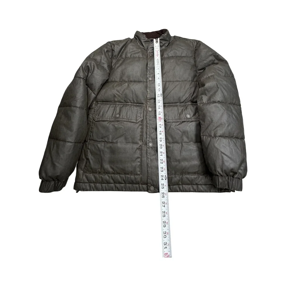 Levi's Puffer Jacket Mens M Dark Olive Prototype Factory Sample LMU26-092 Plaid